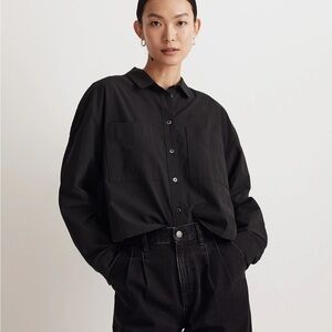 Madewell The Signature Poplin Crop Shirt NM415 black S